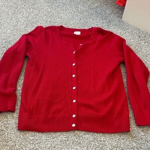 A New Day Red Button-Up Women's Sweater